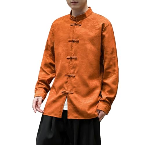 Chemise homme style chinois à motif dissimulé et finitions grenouille