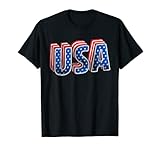 Drapeau américain patriotique du 4 juillet - Lettre graphique des États-Unis T-Shirt