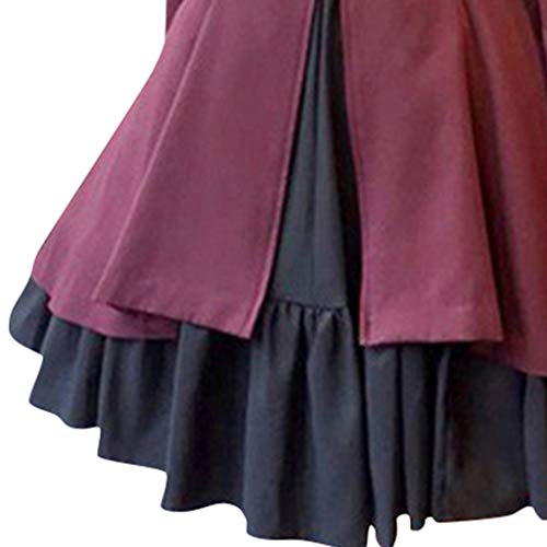 Robe gothique patchwork classique à col pour femme élégante