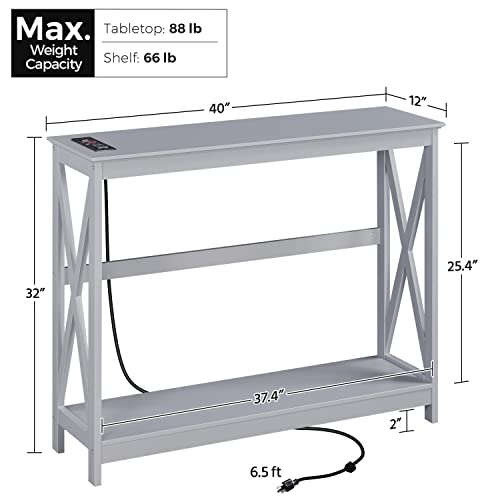 Yaheetech YT-00119636 2-Tier Console Table Narrow Wood Sofa Table thumb #2