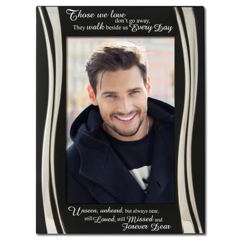 Those we Love, Bereavement, Memorial, In loving Memory Silver Plated Photo Frame, Black and Silver Cover