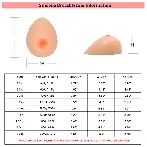 Mersteyo Self Adhesive Silicone Breast Forms Fake Boobs For Crossdresser Transgender Mastectomy Prosthesis Fake Breasts C Cup thumb #5