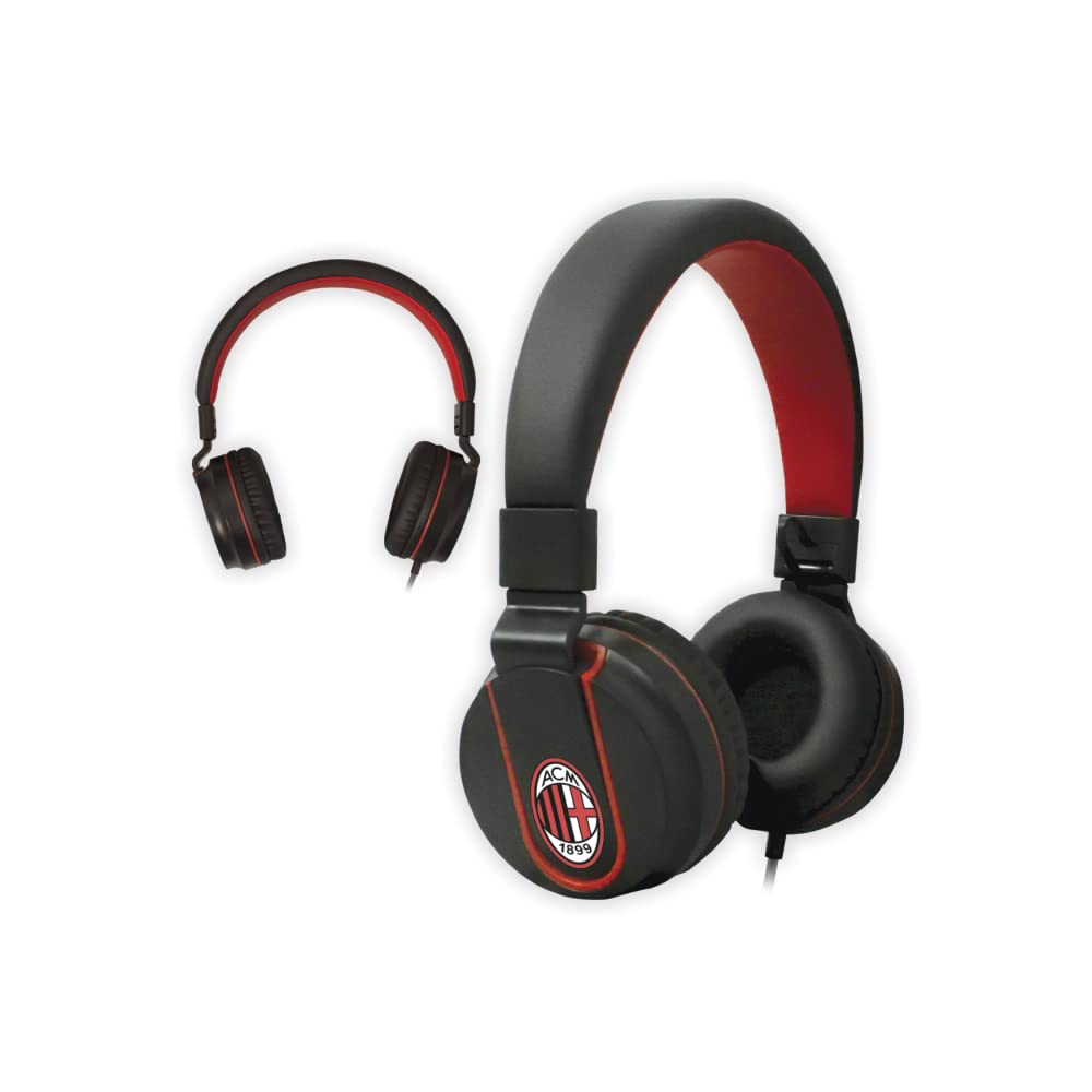 AC Milan IP952 Cuffie Stereo con Filo 1,5m, Cavo AUX 3.5mm + adattatore USB-C