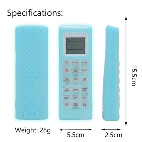 Image of Silicone Cover Compatible with LG Split /Window Inverter Air Conditioner Remote Control, Shockproof, Stylish, Easy to find in Darkness - Glow in Dark Blue-1