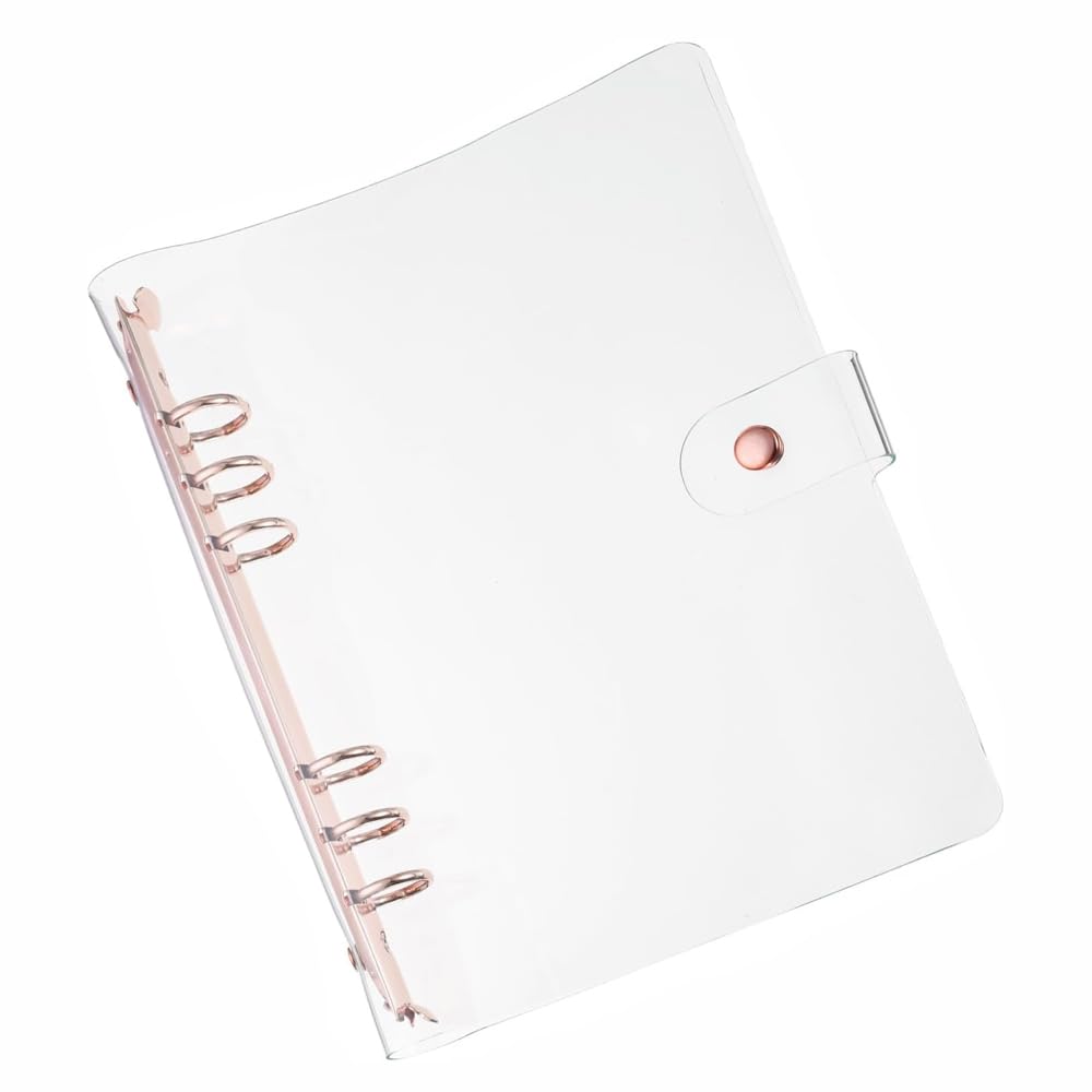 A5 Clear PVC 6-Hole Binder Covers, Refillable Waterproof Dustproof Design for Students and Meeting Notebooks