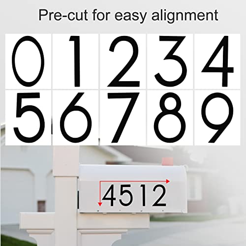 Mailbox Numbers For Outside, 5 Inch 3 Sets Number Stickers, Pre-Cut For Effortless Align, Strong Self Adhesive Vinyl House Address Numbers For Mailbox Windows Sign Trash Bin Helmet (5 Inch Black) #TOP2
