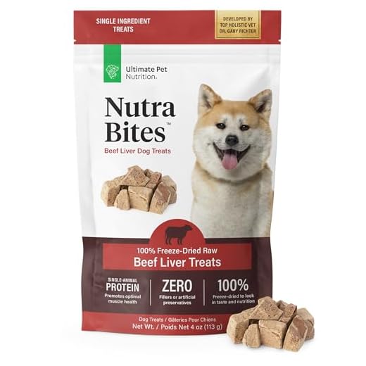 ULTIMATE PET NUTRITION Nutra Bites Freeze Dried Raw Single Ingredient Training Treats Food Topper for Dogs, 4 Ounces, Beef Liver