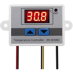 Ventilador 12V Con Termostato ARCELI Módulo Controlador de Temperatura LED Digital, Interruptor de termostato XH-W3001 con sonda Impermeable, termostato de enfriamiento de calefacción programable (12V 10A 120W)