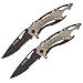 TAC Force TF-705GY Assisted Opening Tactical Folding Knife, Black Half-Serrated Blade, Grey Handle, 4-1/2-Inch Closed, Grey (2-Pack)