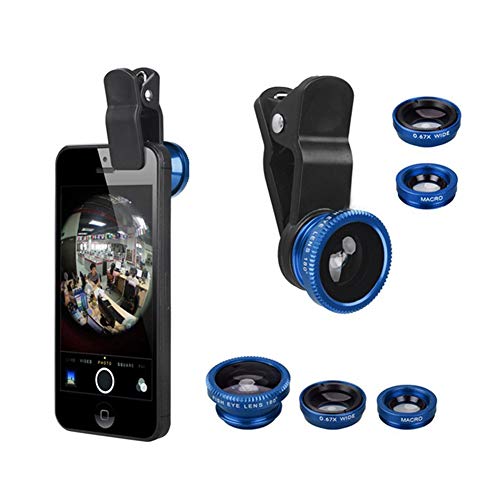 AzuNaisi 180 Grad Telefon Kamera Objektiv Zoom Objektiv Weitwinkel Makro Objektiv für iPhone X / 8/7 Plus / 6S Samsung Galaxy S8 S7 Huawei und die meisten Android Smartphone Handy Zubehör