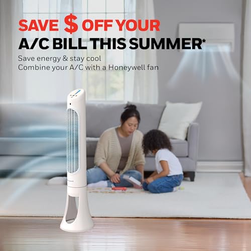 Honeywell QuietSet Whole Room Oscillating Tower Fan with Remote, White, HYF260 - image 8