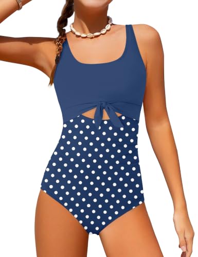 Image of Qaoerde Girls Swimsuit One Piece Swimsuits Cutout Ruched Bathing Suits Adjustable Straps Tie Girls' Swimwear 9-16Y