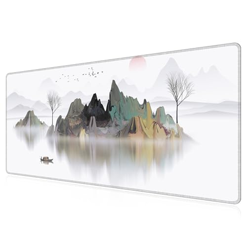 Grand tapis de souris XXL 130x60cm LL-COEUR paysage idéal pour bureau