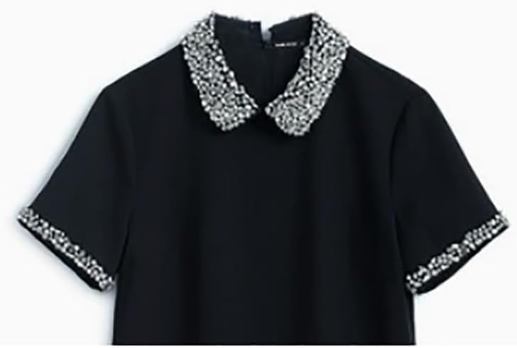 Heavy Duty Beaded Doll Blouse with A Fitted Slimming Skirt A Dress