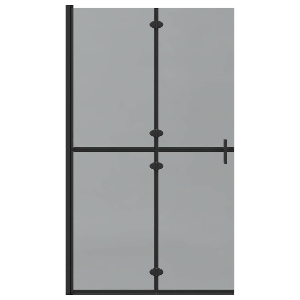 Ścianka prysznicowa Walk-In czarna z aluminium i szkła hartowanego, 110 x 6,5 x 190 cm, składana, do łazienki, ochrona przed rozpryskiwaniem, zajmuje mało miejsca szklana ścianka do wnętrz