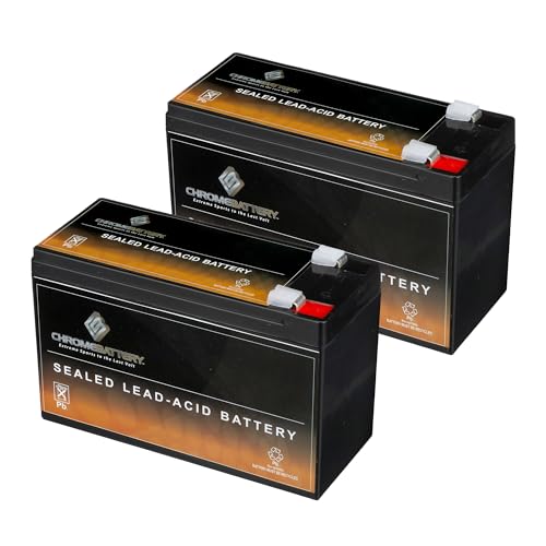 CB CHROMEBATTERY 12V 9AH Sealed Lead Acid (SLA) Rechargeable Battery – 2 Pack – F2 Terminal – Deep Cycle Design – for UPS, Alarm Systems, Emergency Lighting, Scooters, Medical & Solar & More