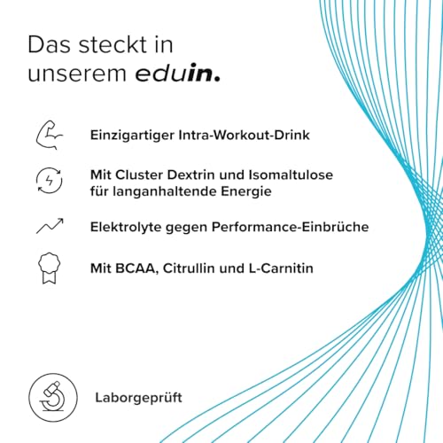edubily nutrition® eduin Intra Workout Drink mit komplexen Kohlenhydraten, Elektrolyten, BCAA, Citrullin-Malat und Carnitin (1500g - Ananas)