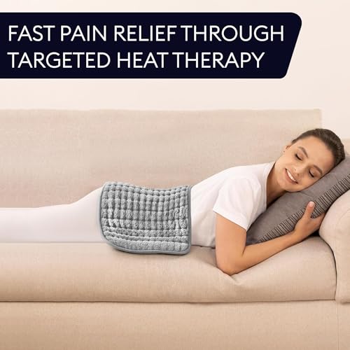 Image of ADDMAX Electric Heating Belt for Pain Relief | Orthopaedic Electric Heating Pad Lower Back Pain & Menstrual Period Cramps | Large Size | Heat Therapy Waist Wrap for Pain Relief of Back,Neck,Shoulder,Lumbar |Light Grey|