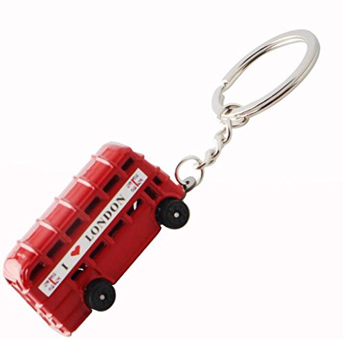 Preisvergleich Produktbild Mindruer British Bus Schlüsselanhänger - Double Decker Auto Schlüsselanhänger Britischer Wind Geschenk Rot