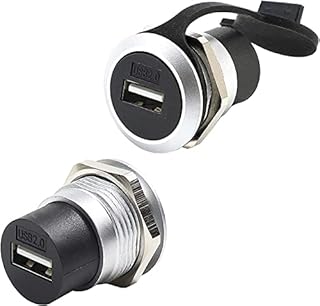 PENGLIN 2PCS USB 2.0 Panel Mount Coupler, USB Pass Through Connector, Female to Female Bulkhead Extension Adapter with Water/ Dustcap (USB2.0)