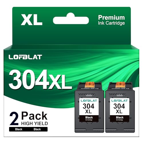 LOFBLAT 304 Cartuchos de Tinta XL de Repuesto para HP 304, Color Negro, para HP Envy 5000 5030 5010 5020 5032 5020 para HP Deskjet 3750 2630 2620 2622 3720 3730 3760 3762 Paquete de 2