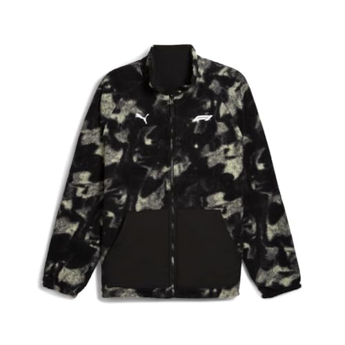 PUMA Men's Standard Formula 1 Reversible Puffer Jacket, Black-AOP AH24