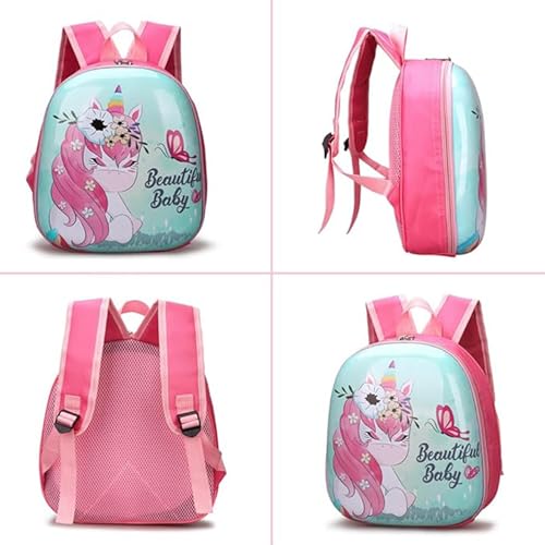 Image of BabyMoon Eggshell Multipurpose Kids Backpack | Children's School Bag for Boys & Girl's | Kids Travel Backpack | Unicorn Blue