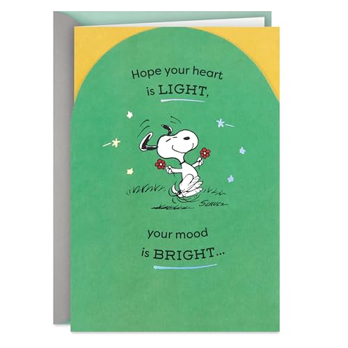 Hallmark Peanuts Birthday Card (Snoopy Hugs) for Kids, Grandchildren, Friends, Fans