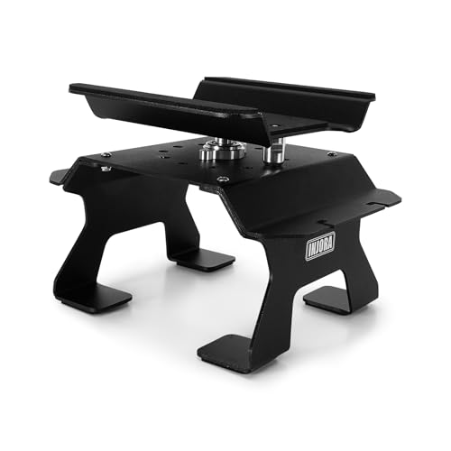 INJORA Aluminum RC Car Stand with Shock Holder for Axial SCX10 Pro TRX4 1/10 RC Cars Upgrade (Black)