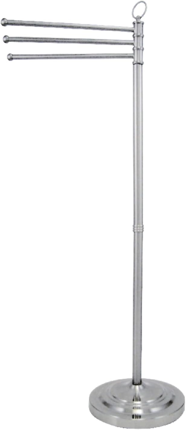 Kingston Brass CC2021 Pedestal Towel-Bar In Three Level Height with White Box, Polished Chrome,39-1/2-Inch Height, 10-Inch Base Diameter