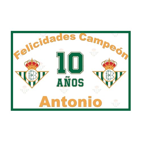 Genérico Cartel pancarta Decoración Cumpleaños personalizado Real Betis H fondo mesa en Español
