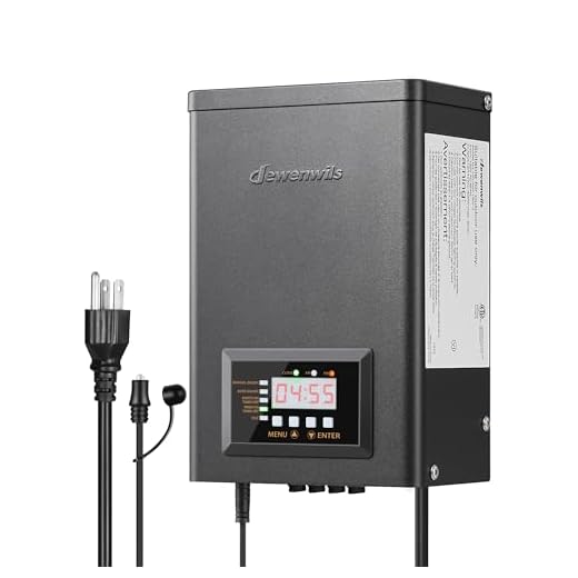 DEWENWILS 300W Low Voltage Transformer with Timer and Photocell Sensor, 120V AC to 12V/14V AC, Landscape Lighting Transformer for Spotlight, Pathway Light, Outdoor& Indoor Weatherproof, ETL Listed