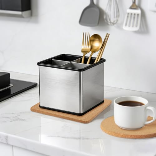Image of Cork Trivet Set - High Density Thick Cork Trivets for Hot Dishes, 8 Inch Heat Resistant Coaster, Placemats for Pots and Pans, 2 Round & 2 Square