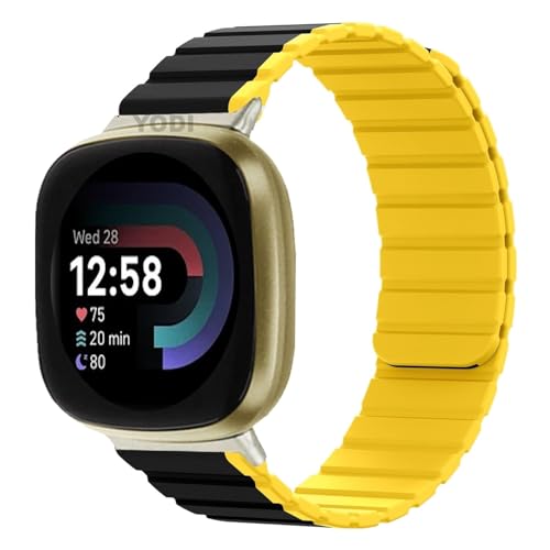 Image of YODI Watch Band Compatible with Fitbit Versa 4 / Fit bit Versa 3 / Fitbit Sense /Sense 2 Band, Soft Replacement Silicone Wristband for Women Flexible Waterproof Sport Watch Strap for Men Large