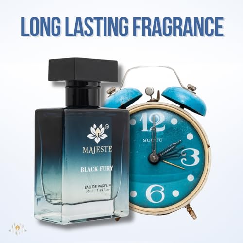 Image of BLACK FURY Men's Eau De Parfum 50 ML | Luxury Long Lasting Men's Perfume | Citrus & Spicy Woody Fragrance with Lemon, Sage, Black Amber & Patchouli