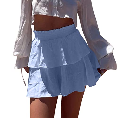 Jupe Femme Volants Solides Élastique Double Jupe Gâteau Mode Couleur Jupe Jupe Tulle Fluo