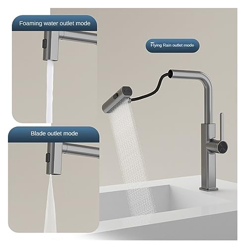 Robinet d'évier de cuisine cascade en cuivre avec troisième simulation d'examen de sortie d'eau - 5