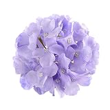 CAN_Deal 50 PCS 6 inch Silk Hydrangea Heads Artificial Decoration Flowers Garden Floral Décor, Purpl