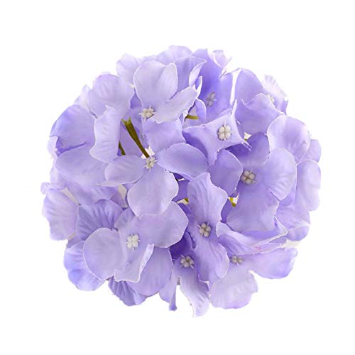Can_Deal 50 Pcs 6 Inch Silk Hydrangea Heads Artificial Decoration Flowers Garden Floral Décor, Purple #TOP2