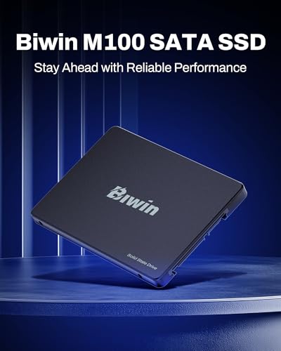 BIWIN M100 SATA SSD 512GB, 2.5" Internal SSD, Up to 560MB/s, Internal Solid State Drives 2.5 Inches SSDs SATA III 6Gb/s, Laptop and PC Compatible, Office Work School