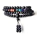 COAI Buddhist Prayer 108 Mala Beads Matte Onyx 7 Chakra Semi Precious Gemstone Bracelet Necklace 6mm