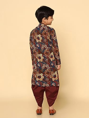 Image of KISAH Kids' Kurta - Printed Cotton Blend - Traditional Indian Ethnic Wear for Kids - Ideal for Weddings and Festivals
