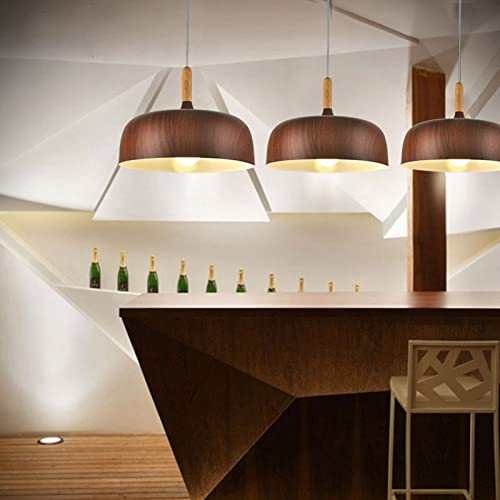 Lampe suspendue E27 effet bois 32cm réglable pour éclairage de table - 6
