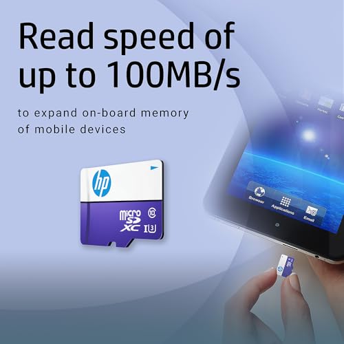 Image of HP mx330 256GB Class 10 U3 V30 A1 microSD Flash Memory Card for Expanded On-Board Memory - 100MB /s, 4K Ultra HD, UHS-I, Micro SD
