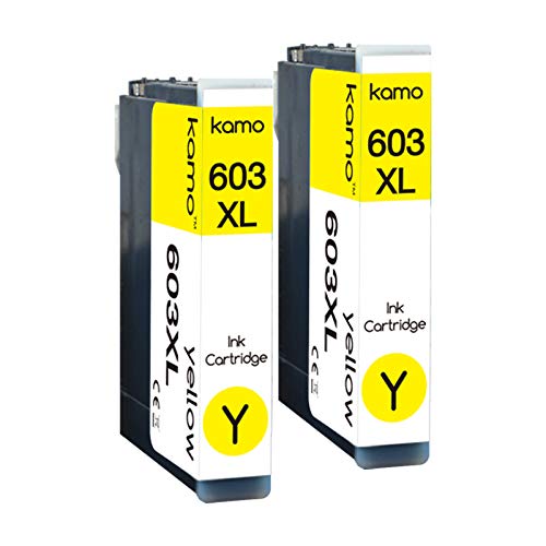 Kamo 603XL Cartuchos de Tinta Compatible con Epson 603 603XL Epson Expression Home XP-3100 XP-4100 XP-2100 XP-2105 XP-3105 XP-4105 Epson Workforce WF-2810 WF-2830 WF-2835 WF-2850 (2xAmarillo)