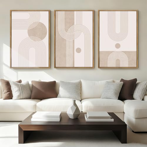ANHUIB Neutral Wall Art Modern Wall Decor Abstract Line Artwork