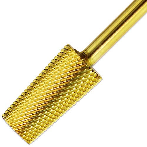 Premium Pana 3/32" Tapered Barrel Carbide Nail Bit -For Electric Dremel Drill Machine, Nail Art Design, Manicure, Pedicure, Nail File, Cuticle Clean Etc. (Extra Fine Grit- Gold) #TOP2