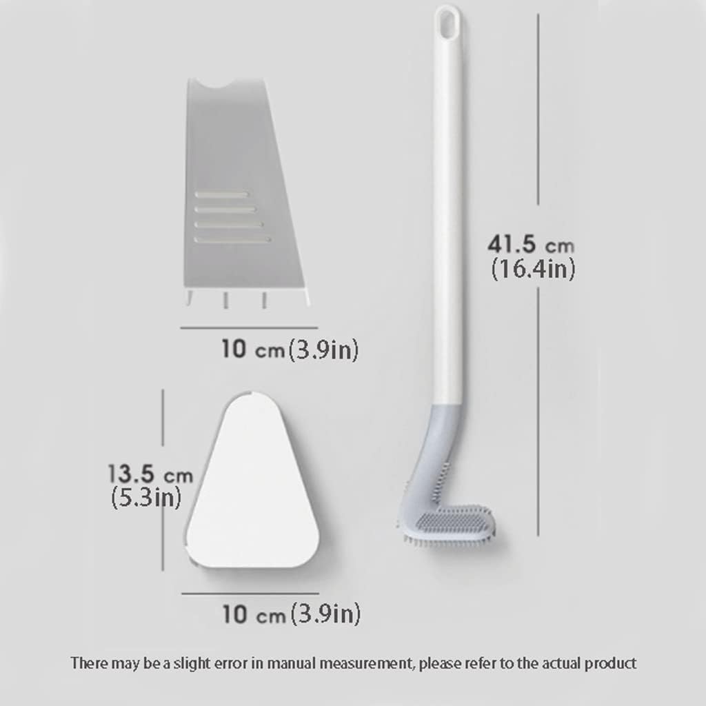Hardwearing Golf Brush Toilet Brush，Toilet Brush and Holder，360° No Dead Corner Flexible Toilet Bowl Brush，No-Drilling Toilet Scrub Brush Easy to Dry (Color : White)