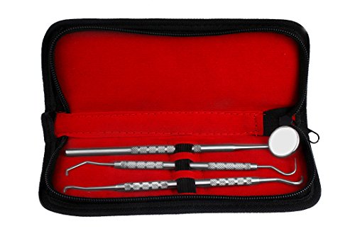 #1 Dental Hygiene Kit - Includes Tarter Scraper/Scaling Instrument, Dental Toothpick, Mouth Mirror - Professional Surgical Grade Dentist Approved Tools