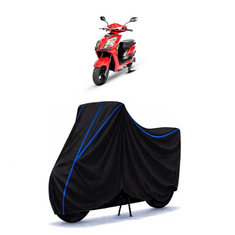 Image of Scooty Cover Water Resistant for EeVe Xeniaa | Universal Scooter & Bike Cover | Heavy Duty UV Dust, Rain & Scratch Protection | Elastic Fit All Weather Indoor Outdoor | Black with Blue Piping